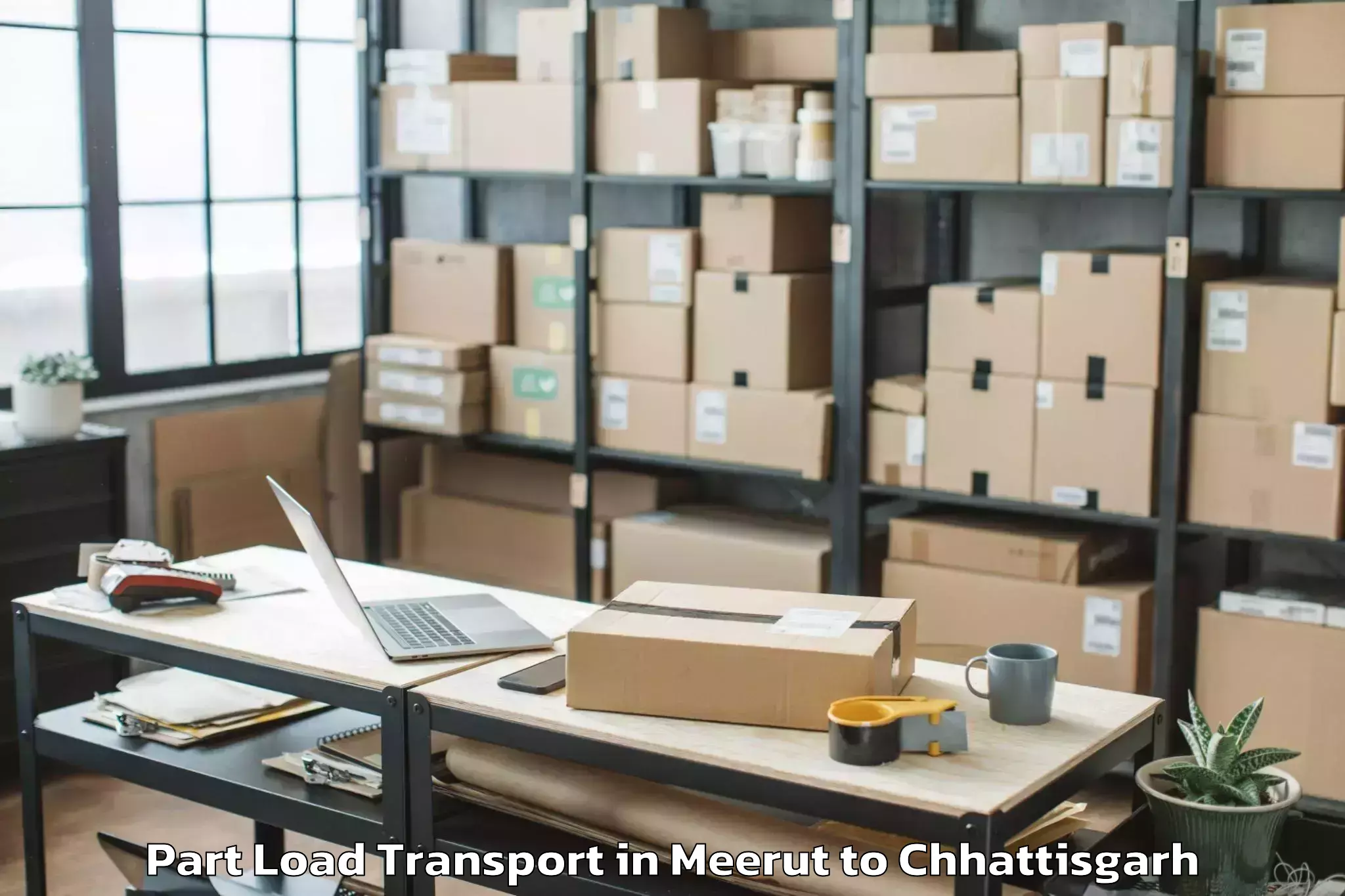 Affordable Meerut to Takhatpur Part Load Transport